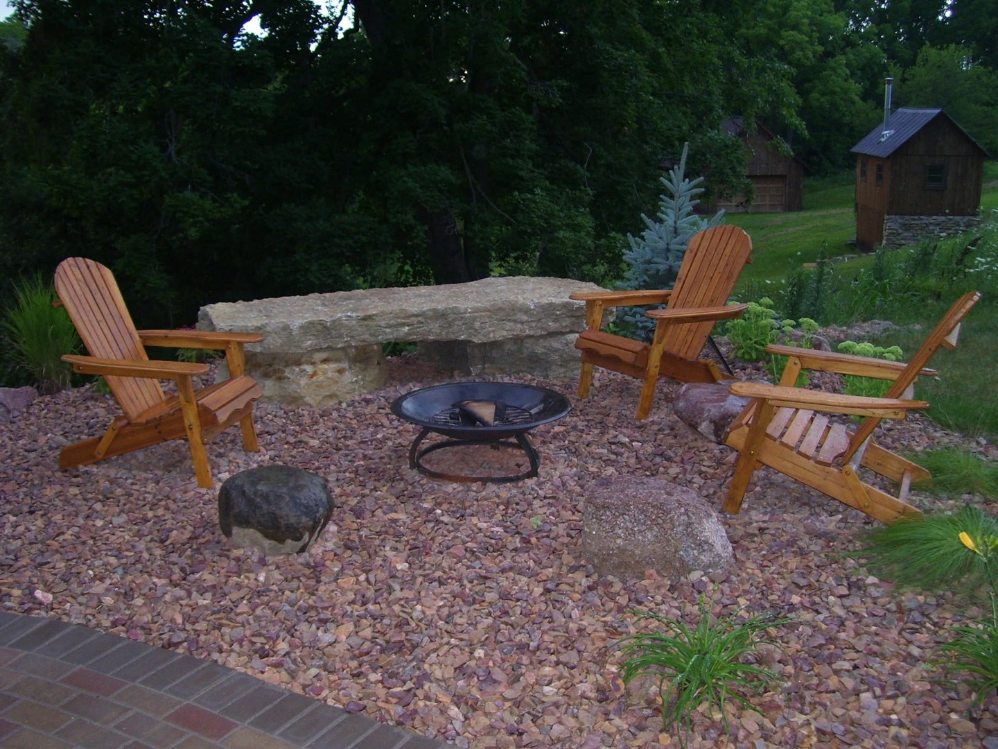 Fire pit seating area — a property Four Seasons maintains year-round